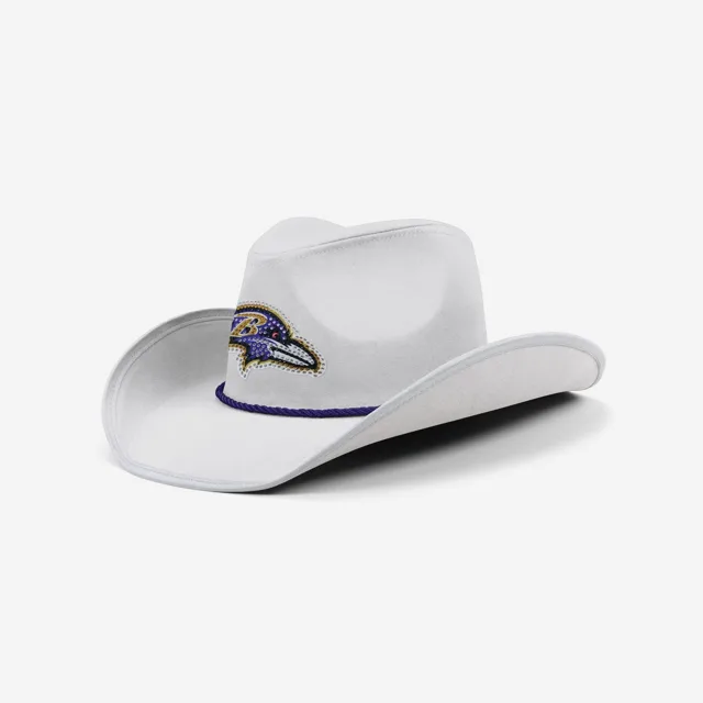 Baltimore Ravens Chapeau de cowboy avec logo en strass blanc