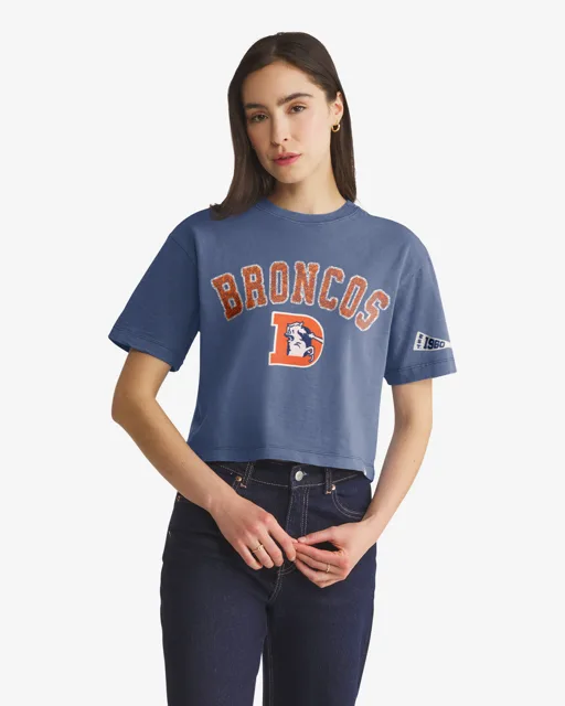 Denver Broncos HISTORIQUE ELMORE BIEN PORTÉ '47 HEAVY SLUB TEE FEMME