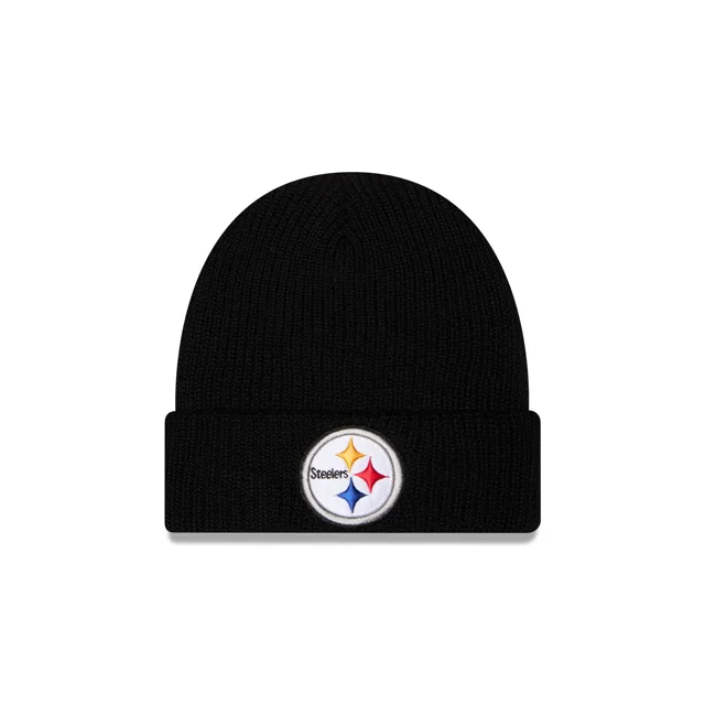 Pittsburgh Steelers Bonnet en tricot noir à revers