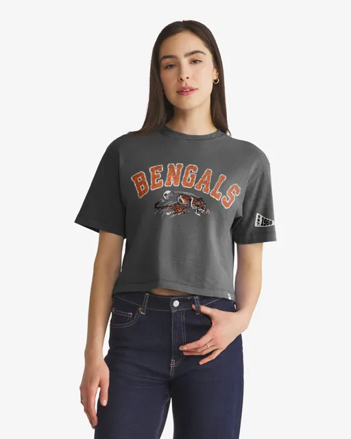 Cincinnati Bengals HISTORIQUE ELMORE BIEN PORTÉ '47 HEAVY SLUB TEE FEMME