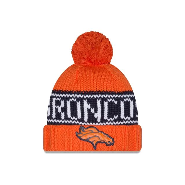 Denver Broncos 2026 Sideline Bonnet en tricot à pompon pour temps froid pour femmes