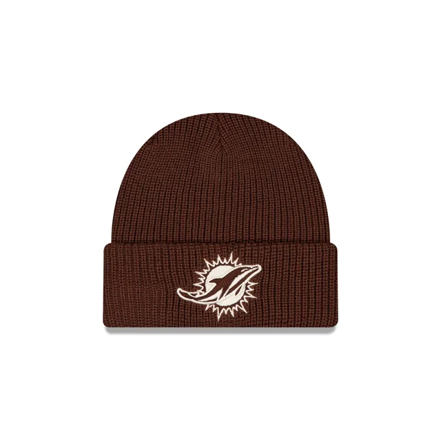 Miami Dolphins Bonnet en tricot à revers en noyer