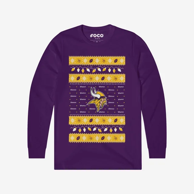 Minnesota Vikings Pull à manches longues Holiday Lights