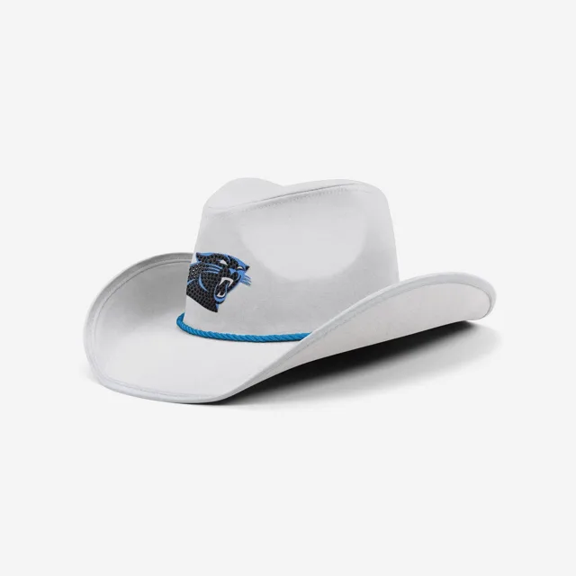 Carolina Panthers Chapeau de cowboy avec logo en strass blanc