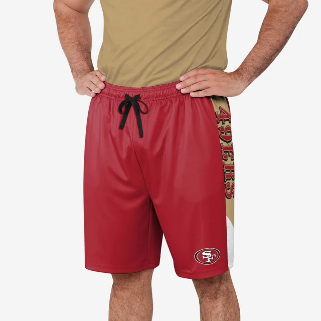 Short d'entraînement à rayures latérales San Francisco 49ers