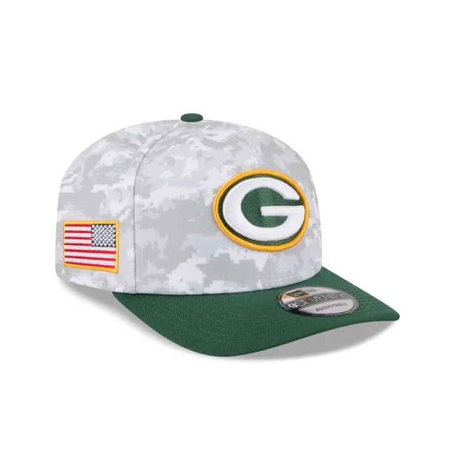 Green Bay Packers 2025 Salut au service Fan Gear 9SEVENTY Chapeau extensible à bouton-pression