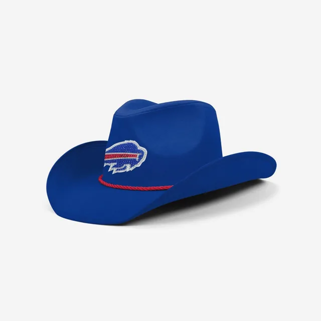 Chapeau de cowboy avec logo strass couleur équipe Buffalo Bills