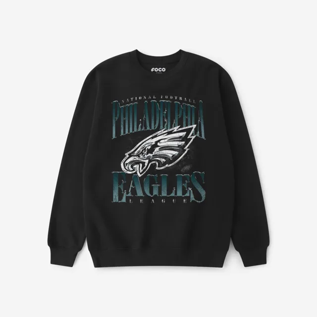 Philadelphia Eagles Sweat-shirt à col rond chromé Stack