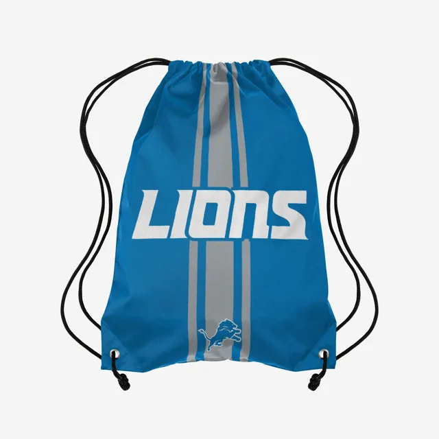 Detroit Lions Sac à dos avec cordon de serrage Team Stripe Wordmark