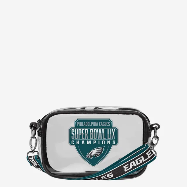 Philadelphia Eagles Sac à bandoulière transparent Super Bowl LIX Champions Clear Team Stripe