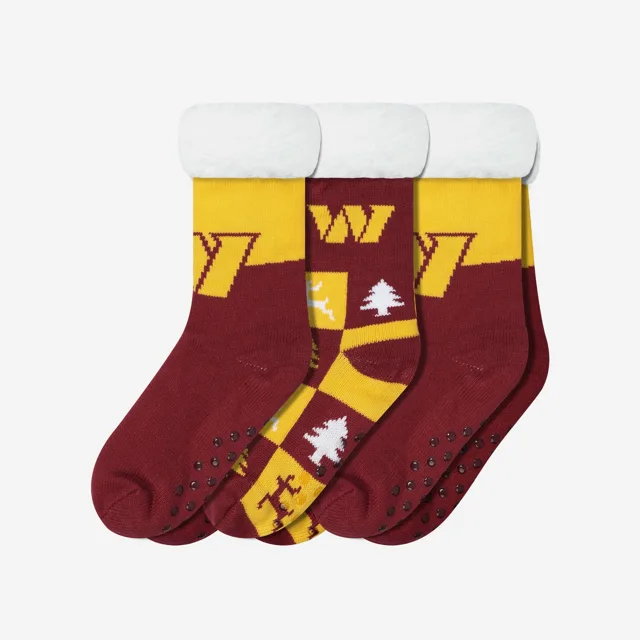 Washington Commanders Lot de 3 paires de chaussettes pantoufles Fan Footy pour femmes
