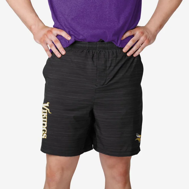 Minnesota Vikings Short doublé tissé noir chiné