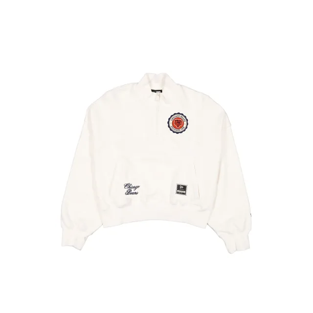 Chicago Bears Pull zippé quart de tour blanc chromé pour femme