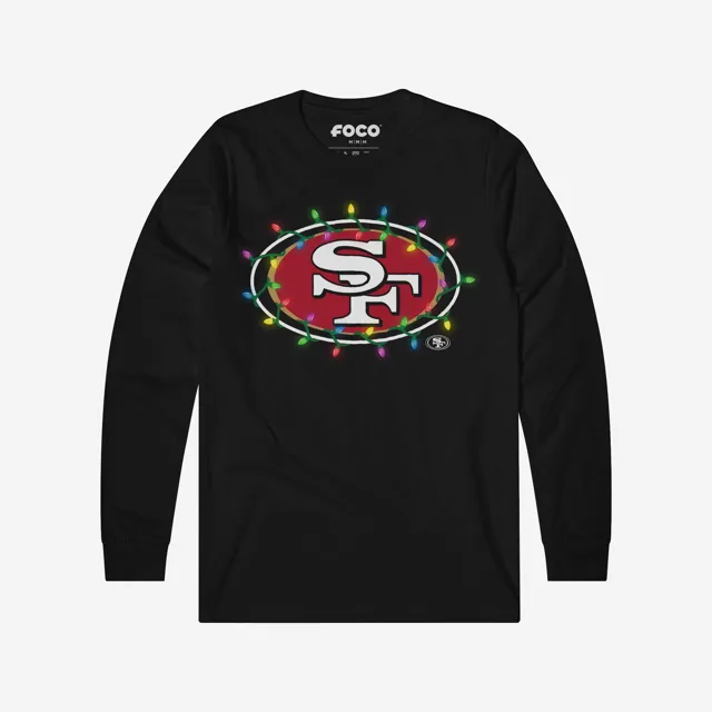 San Francisco 49ers T-shirt à manches longues avec logo principal Holiday Lights