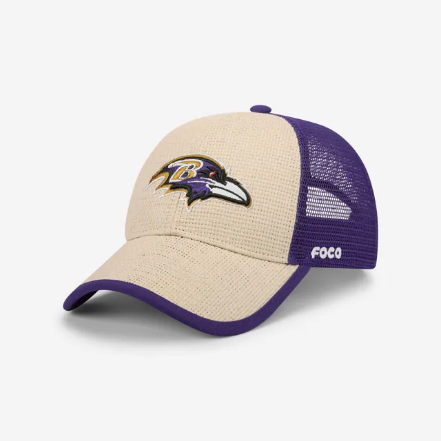 Baltimore Ravens Casquette de camionneur décontractée en paille