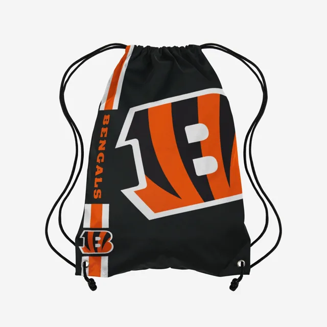 Cincinnati Bengals Sac à dos avec cordon de serrage et rayures latérales à grand logo