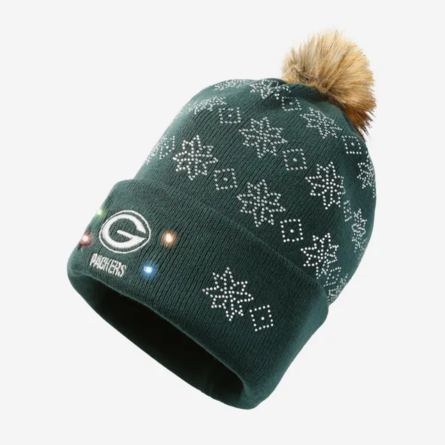 Bonnet lumineux à strass Green Bay Packers