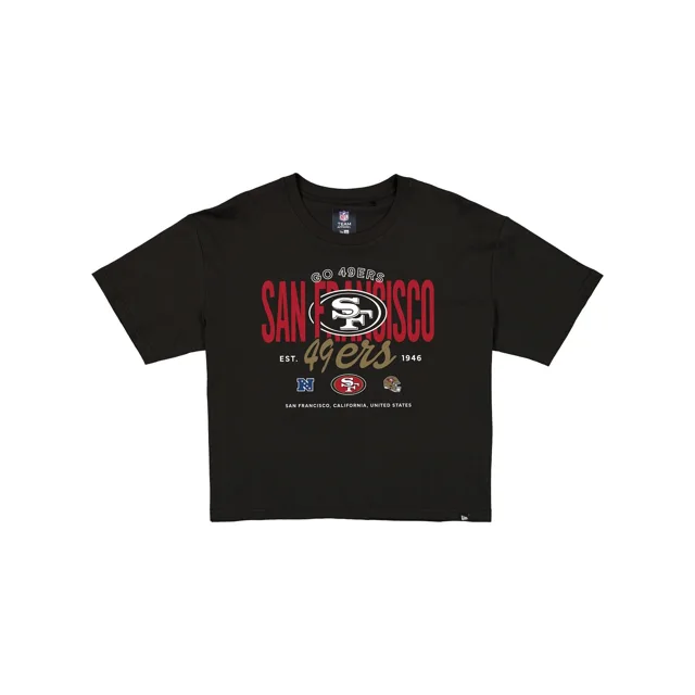 San Francisco 49ers 2026 T-shirt court noir fonctionnel Fandom pour femmes