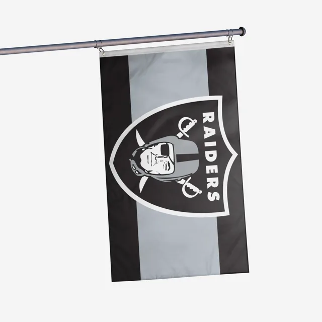 Las Vegas Raiders Drapeau horizontal à rayures avec grand logo