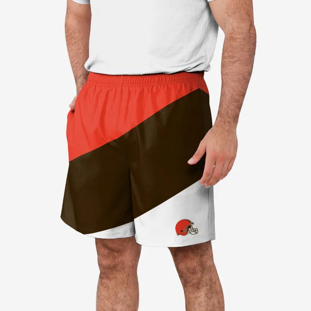 Cleveland Browns Short d'entraînement à double doublure en duvet color block