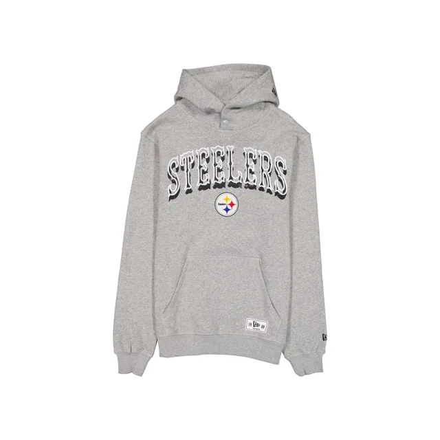 Pittsburgh Steelers Sweat à capuche universitaire gris chiné