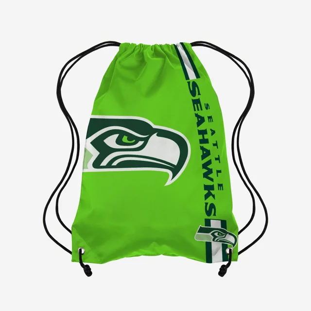 Seattle Seahawks Sac à dos à cordon de serrage avec grand logo de couleur alternative verte