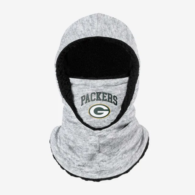 Green Bay Packers Snood à capuche gris chiné avec grand logo