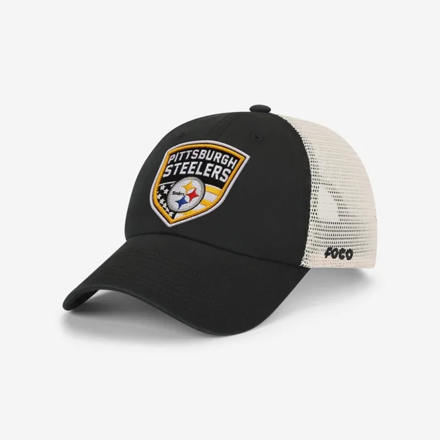 Pittsburgh Steelers Casquette de camionneur décontractée avec patch Americana
