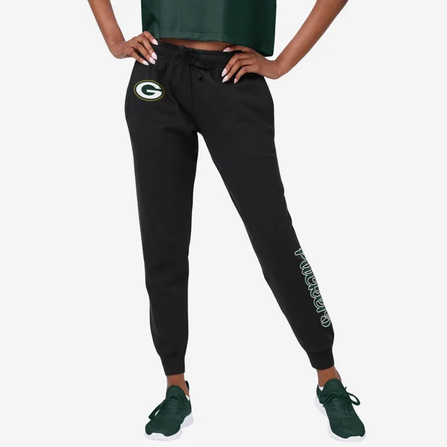 Green Bay Packers Pantalon de jogging noir avec mot-symbole pour femme