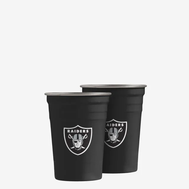 Las Vegas Raiders Lot de 2 gobelets réutilisables en acier inoxydable de 16 oz
