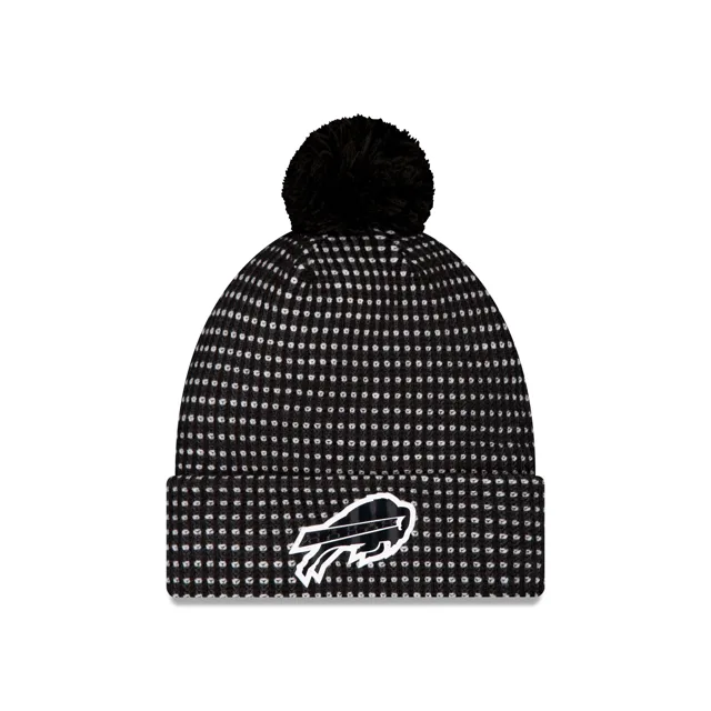 Buffalo Bills 2026 Sideline Bonnet en tricot à pompon noir pour temps froid