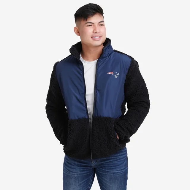 New England Patriots Veste Sherpa souple zippée