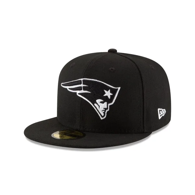 New England Patriots Chapeau ajusté 59FIFTY noir et blanc