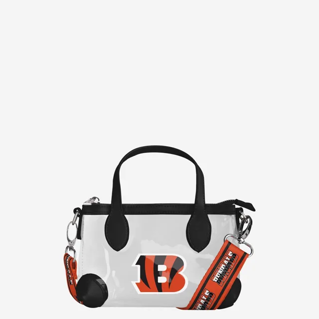 Cincinnati Bengals Mini sac à main à bandoulière transparent avec grand logo