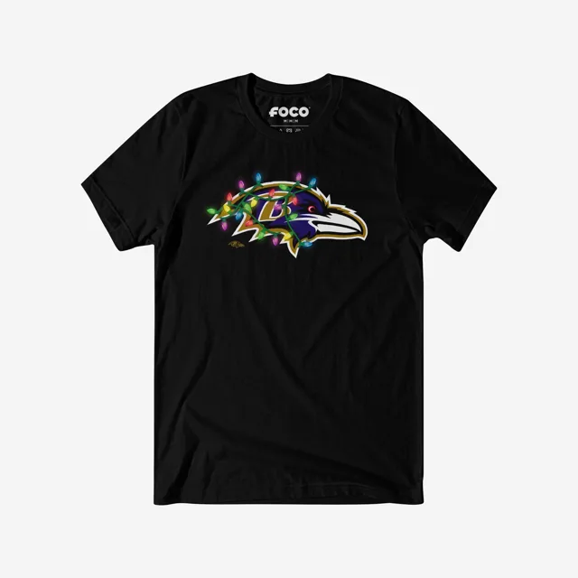 Baltimore Ravens T-shirt avec logo principal Holiday Lights