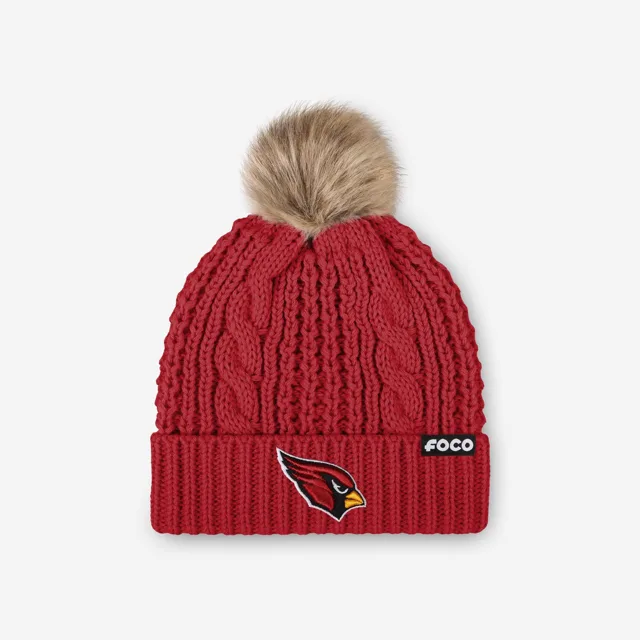 Arizona Cardinals Bonnet à pompon en fausse fourrure pour femme