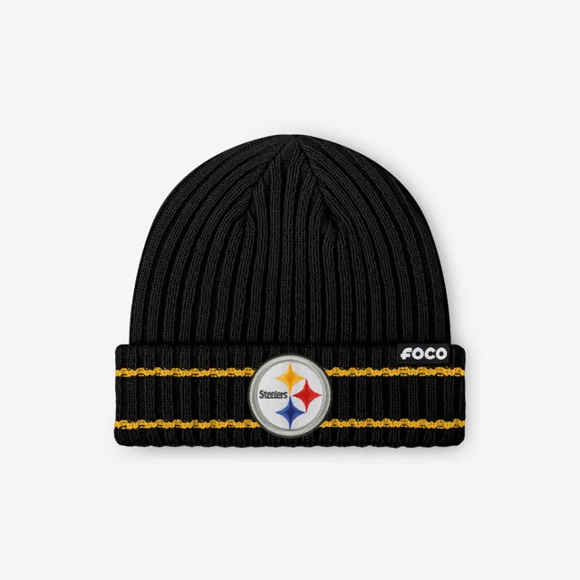 Bonnet côtelé avec logo principal Pittsburgh Steelers