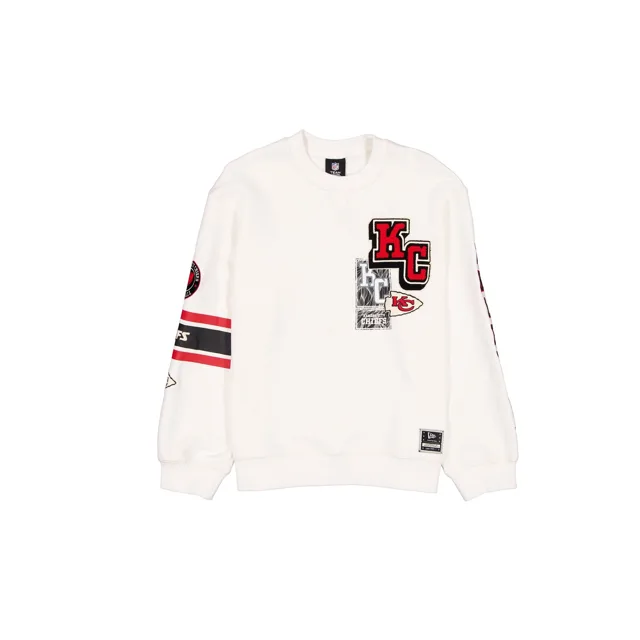 Kansas City Chiefs Col rond universitaire blanc chromé pour femmes