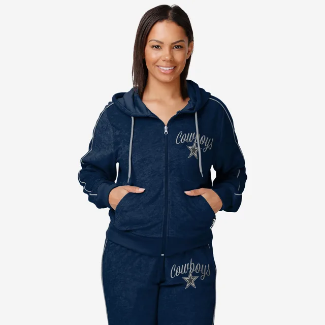 Dallas Cowboys Haut zippé en tricot éponge pour femme