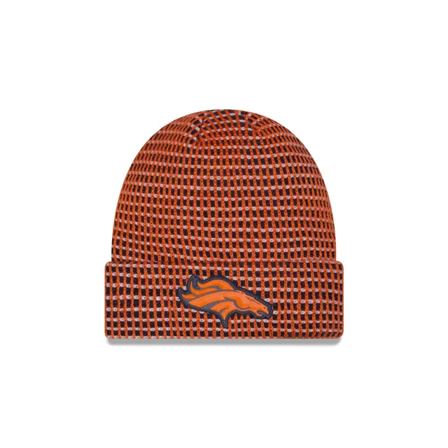 Denver Broncos 2026 Sideline Bonnet en tricot à revers pour enfants par temps froid