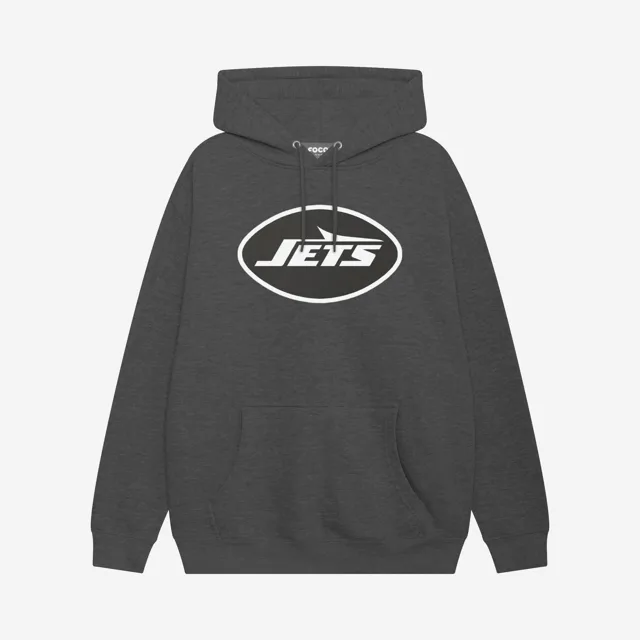New York Jets Sweat à capuche avec logo principal noir et blanc