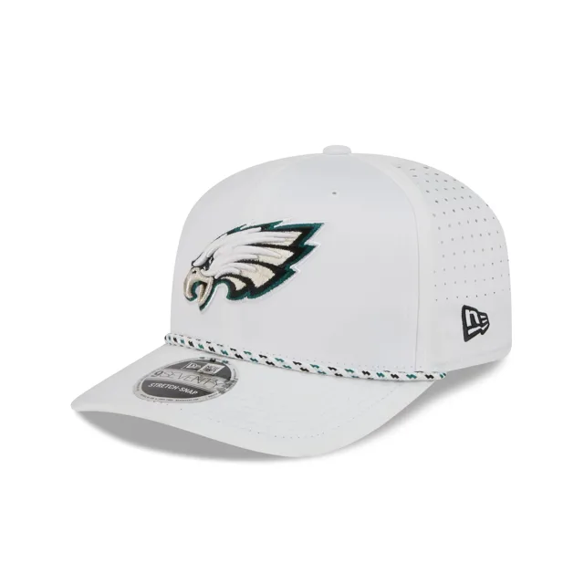 Philadelphia Eagles Corde de performance blanche optique 9SEVENTY Chapeau extensible à bouton-pression