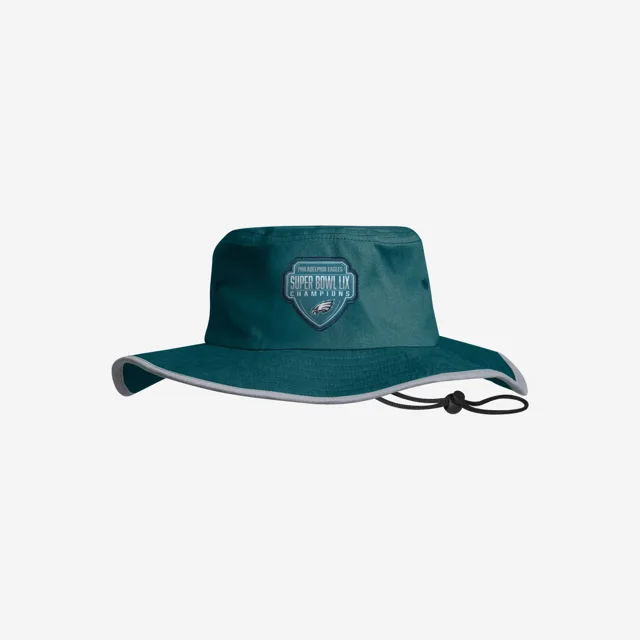 Philadelphia Eagles Chapeau Boonie solide des Champions du Super Bowl LIX