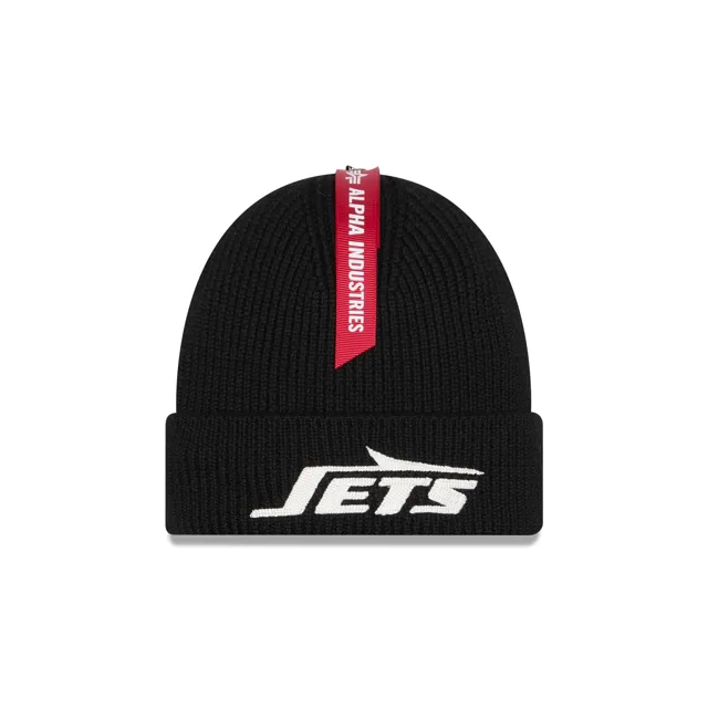 Alpha Industries x New York Jets Bonnet en tricot noir à revers