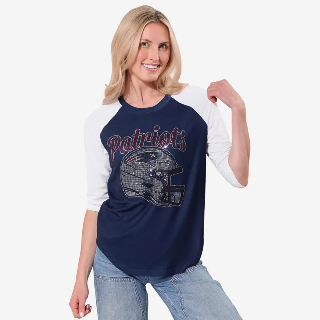 New England Patriots T-shirt raglan strass