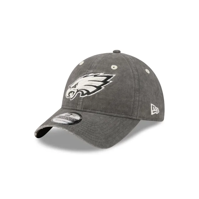 Philadelphia Eagles Chapeau réglable en coton noir lavé 9TWENTY