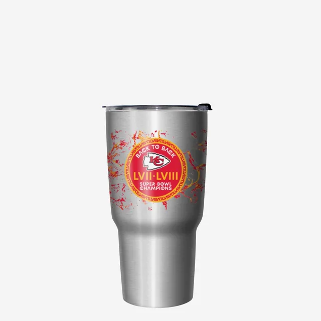 Kansas City Chiefs Super Bowl LVIII Champions Marbre argenté Gobelet en acier inoxydable de 27 oz