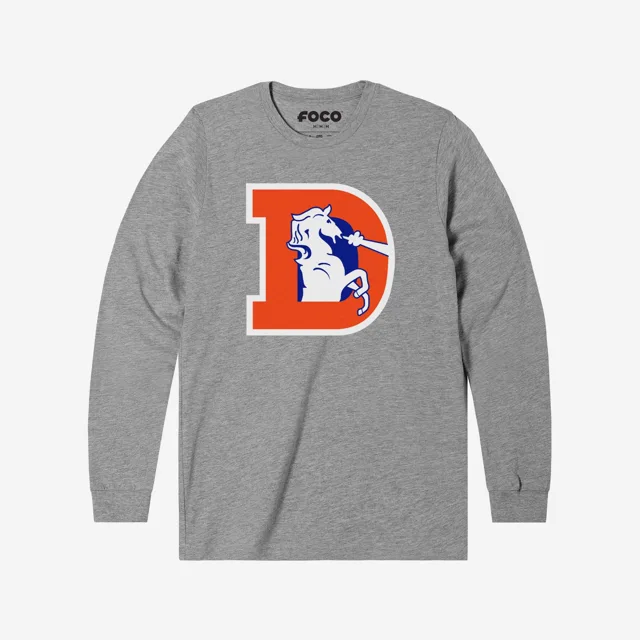 Denver Broncos 1993 T-shirt à manches longues avec logo rétro