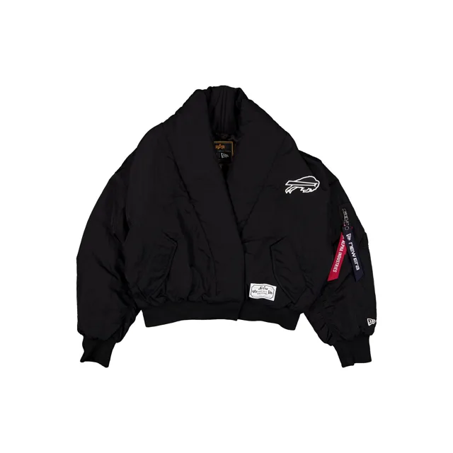 Alpha Industries x Buffalo Bills Veste de vol noire à col châle pour femme
