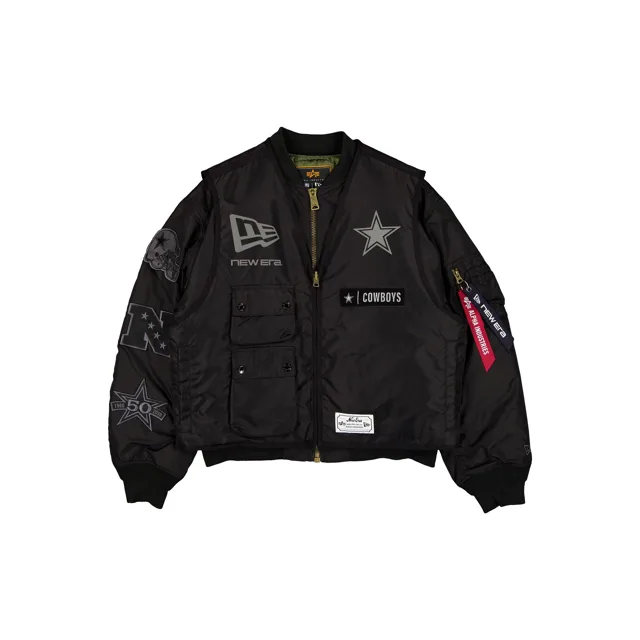 Alpha Industries x Dallas Cowboys Veste de vol + gilet 2-en-1 MA-1 noir